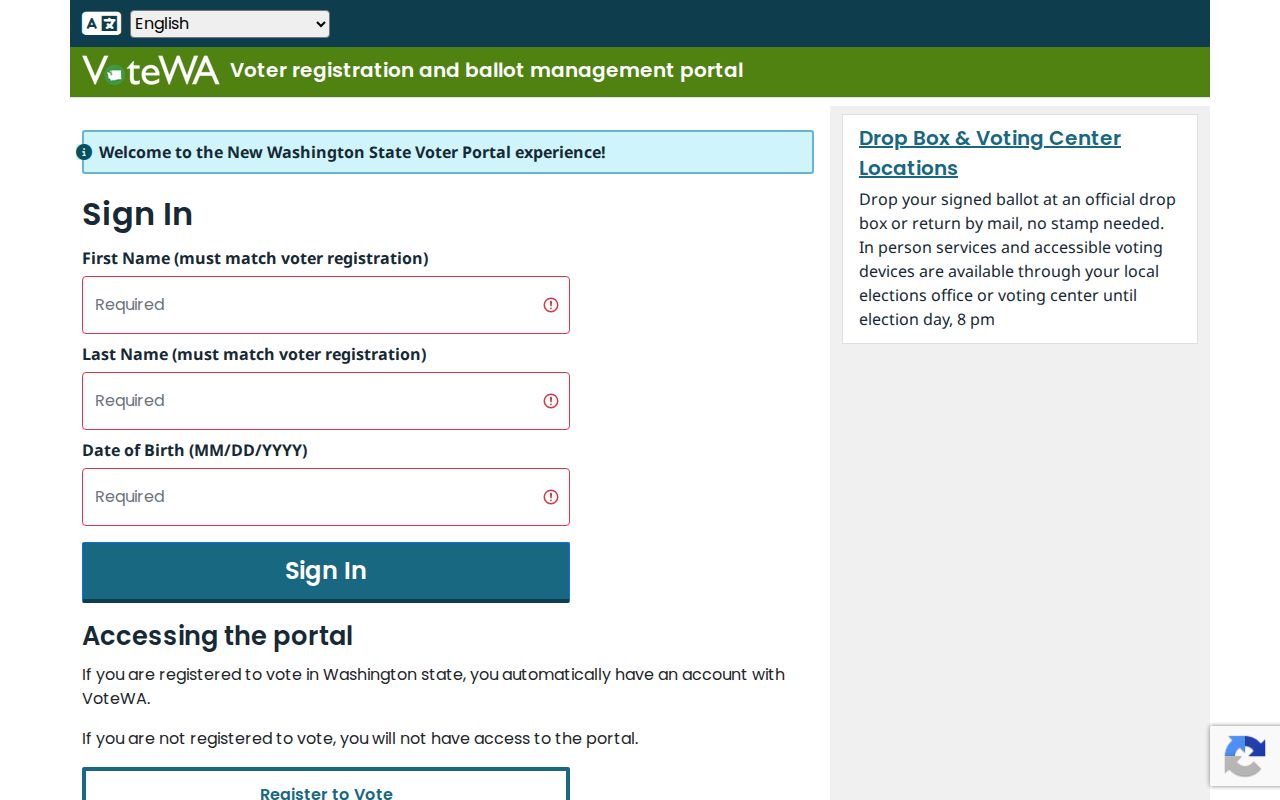 Hazel Dell voter registration VoteWA lookup fields